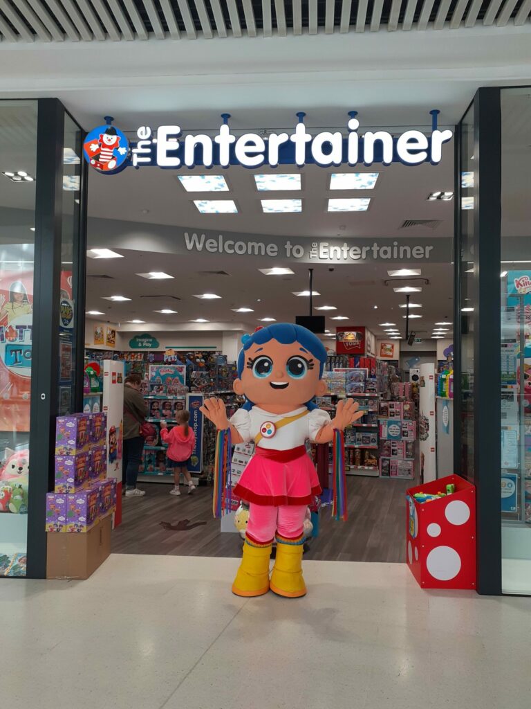 True retail activation — Costumed character at toy retail